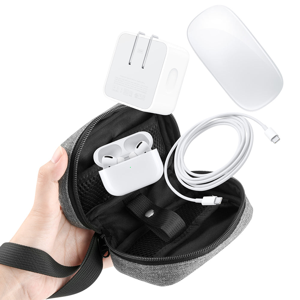 TXESIGN Digital Accessories Bag Snowflake Fabric Data Cable Power Bank Mouse Carrying Case Double Zipper TXESIGN Digital Accessories Bag Snowflake Fabric Data Cable Power Bank Mouse Carrying Case Double Zipper